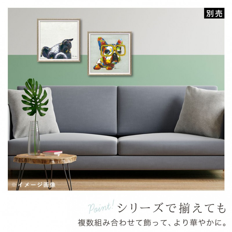 楽天市場】アートパネル 犬 63×63cm 大型 動物 モダン 玄関 絵