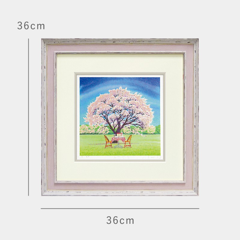 絵画 風景画 くりのきはるみ アートパネル 36×36cm 玄関 トイレ
