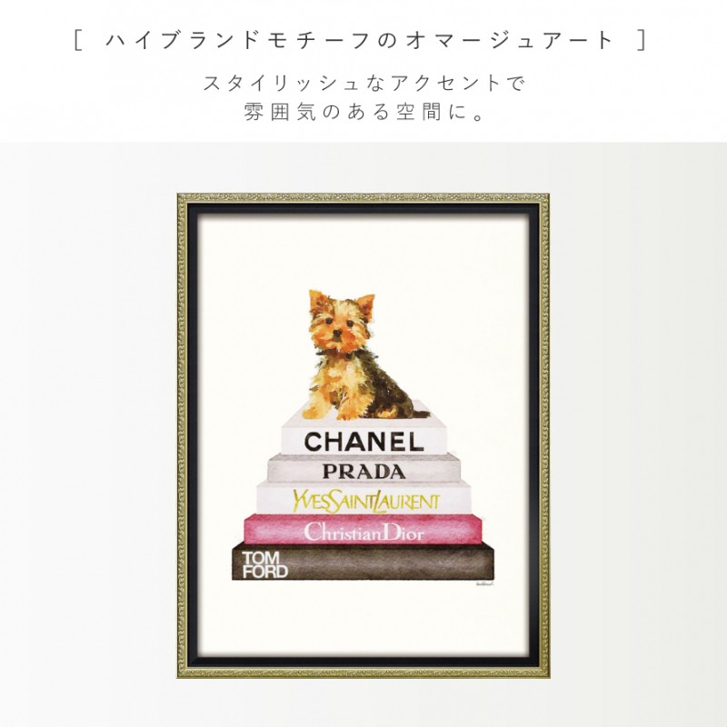 アートパネル ブランド シャネル CHANEL 犬 Mサイズ オマージュ