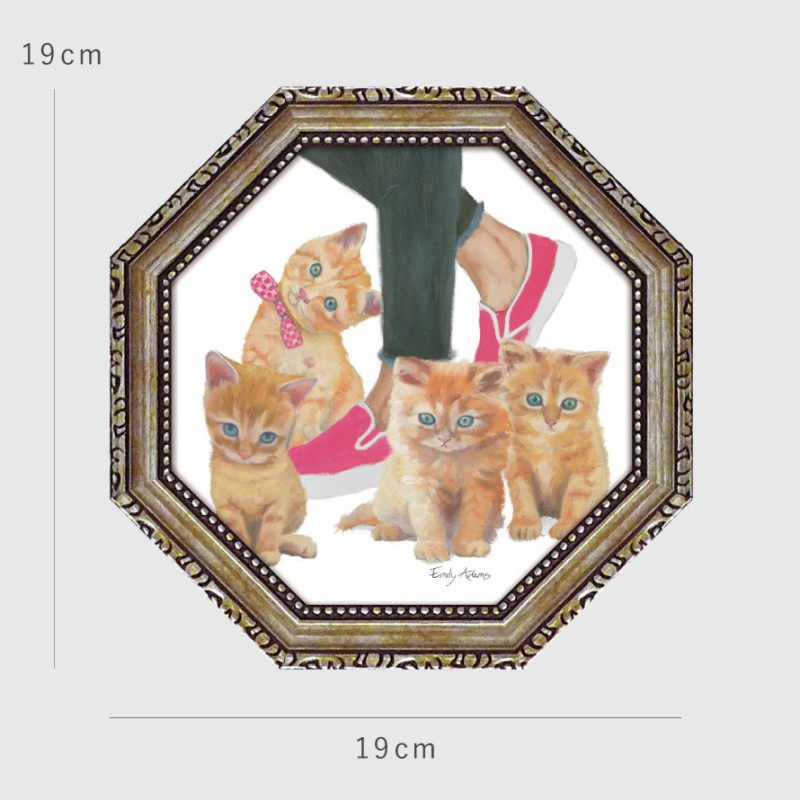インド工芸［王侯貴族・野生動物絵　手彩ペイント八角内ビロード飾り箱］ 092286379_7.jpg