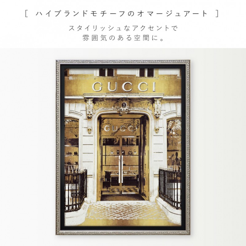 輸入雑貨 ミラーアートパネル『GUCCI』グッチ 特殊強化ガラス