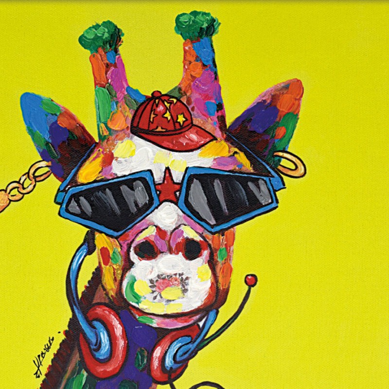 アートパネル キリン アートフレーム 油絵 アート 絵 インテリア 動物