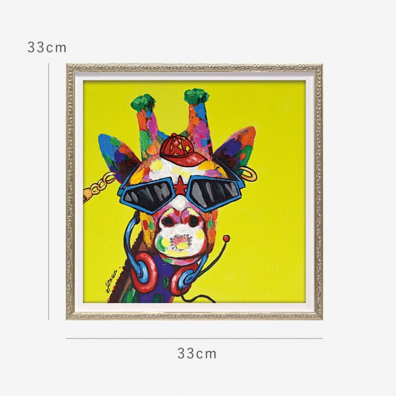 アートパネル キリン アートフレーム 油絵 アート 絵 インテリア 動物