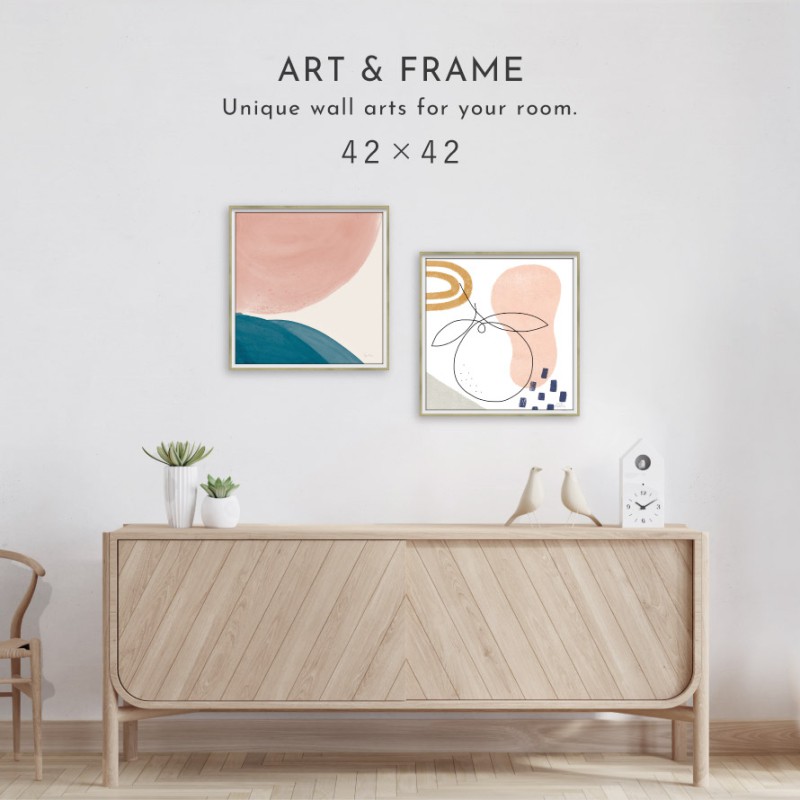アートパネル 抽象 42&times;42cm アート ポスター 抽象画 モダン 北欧 現代 アート 絵画 インテリア 玄関 イメージ画 額縁付き 壁掛け おしゃれ アブストラクト コレクション 4
