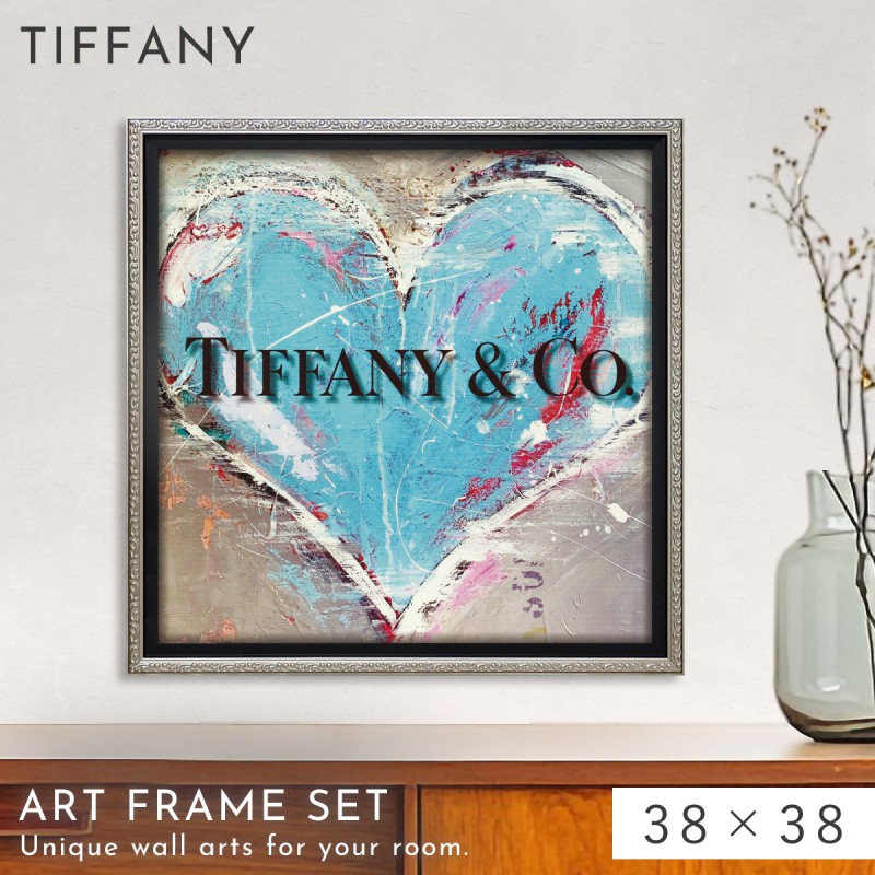 No.255フレーム付きキャンバスアート ブランドアートポスター Tiffany アートパネル TIFFANY&Co. ティファニー 38×38cm ブランド