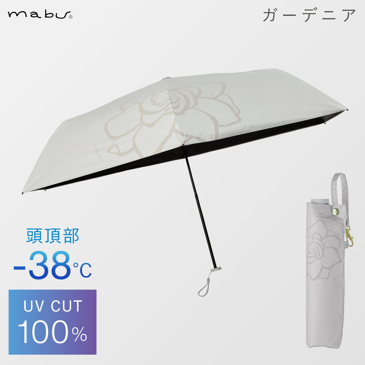 mabu（マブ） 日傘 軽量 完全遮光 UVカット100％ 折りたたみ傘 誕生日