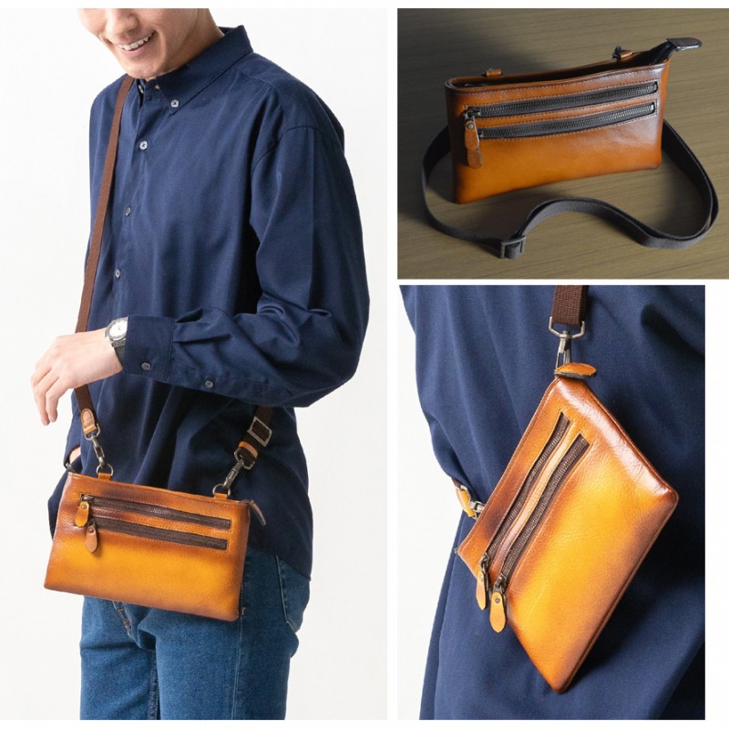 ショルダーバッグ メンズ 斜め掛け 大人 レザー 本革 牛革 3way 日本製
