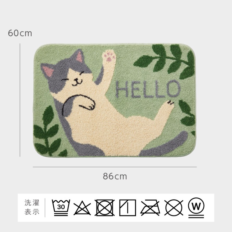 送料無料 玄関マット 猫 ねこ柄 キッチンマット 室内 屋内 滑り止め付き 6 送料無料 玄関マット 猫 ねこ柄 キッチンマット 室内 屋内 滑り