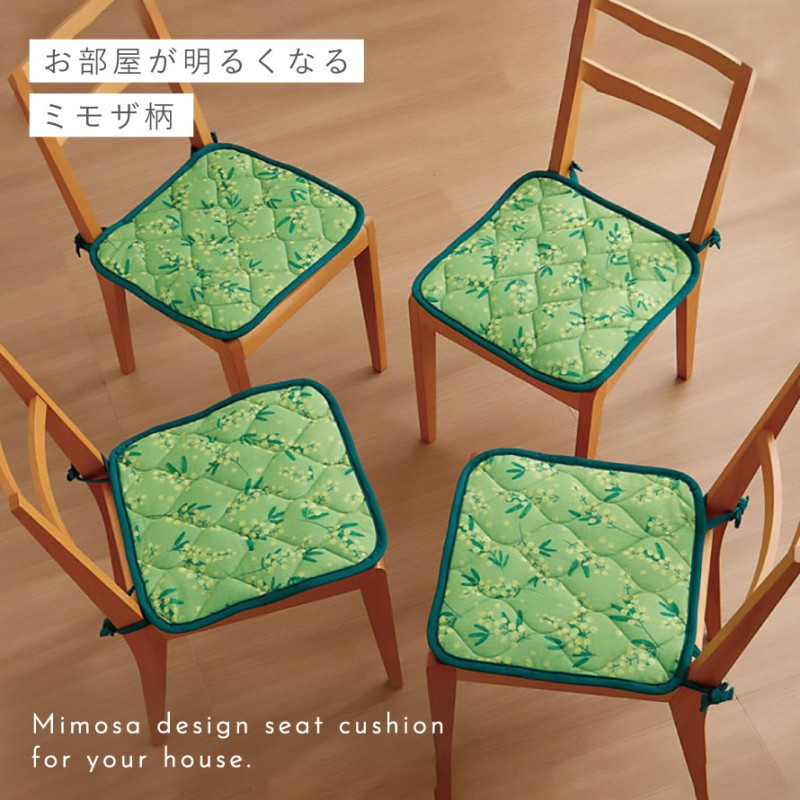 わさま　シェニール　ダイニングシートクッション　４枚セット のぶさん シェニールダイニングシートクッション グレー 4枚セット