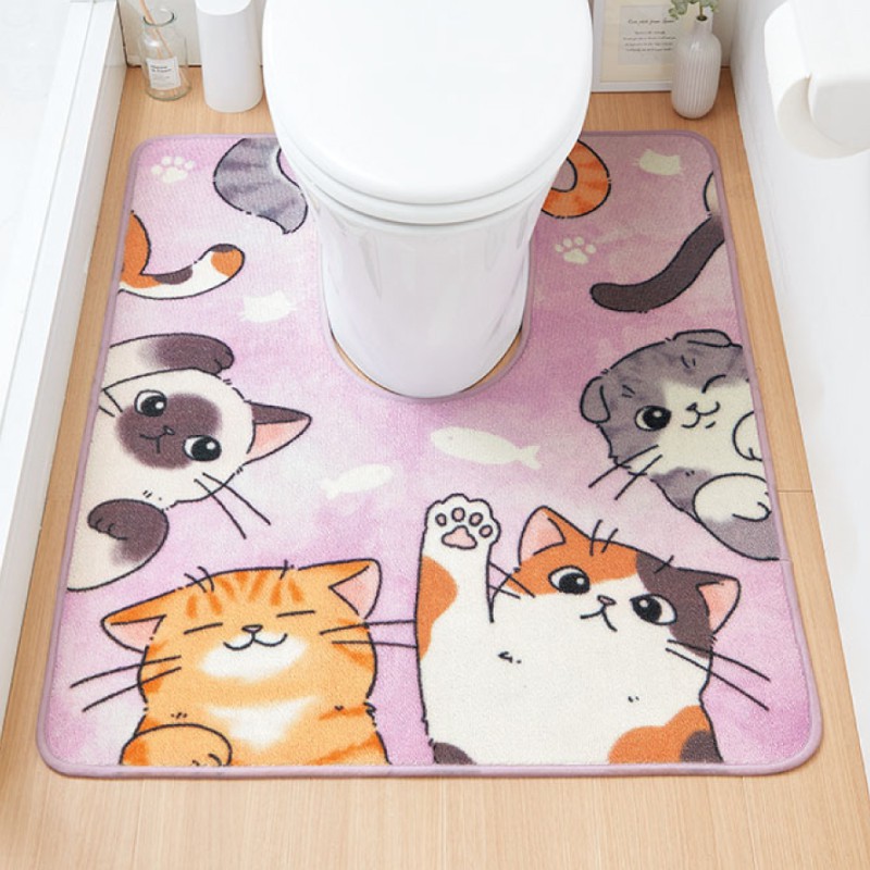 トイレマット フタカバーセット 80×100cm 耳長 ロング ワイド 大きめ