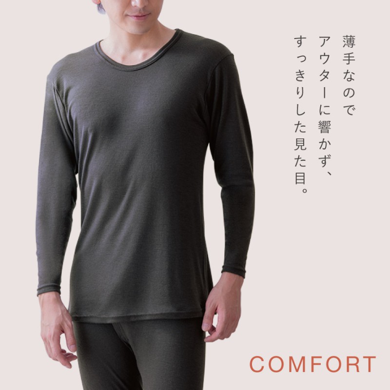 メリノウール インナー 登山 メンズ ウール100％ 日本製 チクチクし