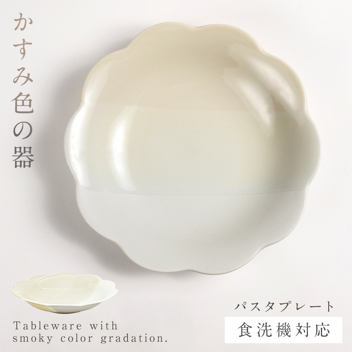 三郷陶器 パスタプレート パスタ皿 皿 21.5cm 食器 くすみカラー 食洗