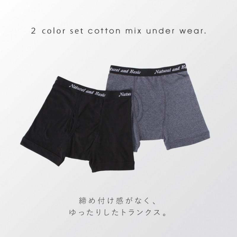 2枚セット トランクス メンズ 下着 前開き M L LL 3L 4L 無地