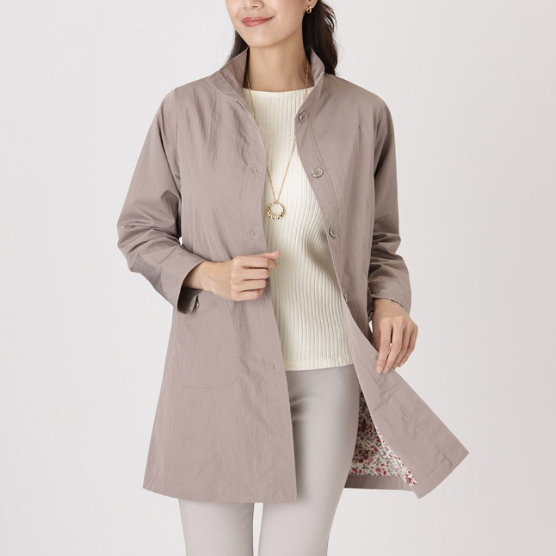 はっ水 UVカット ジャケット レディース ミセス 春 コート 薄手 M L LL