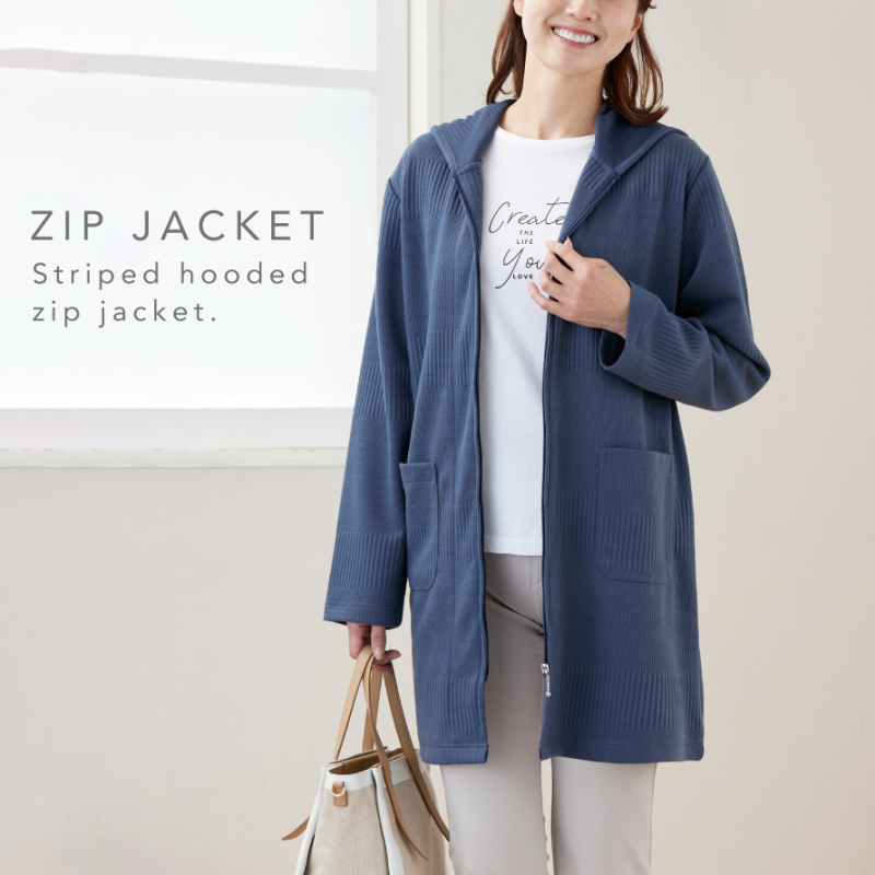 ジップアップパーカー レディース トップス パーカー ボーダー