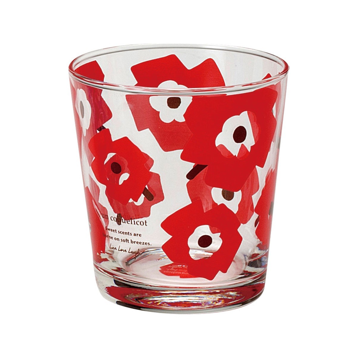 グラス ガラス コップ タンブラー ロックグラス おしゃれ かわいい ポムグラス 北欧 花柄 フラワー カフェ風 赤 レッド 青 ブルー 黄 イエロー ココチのくらし雑貨店 通販 Yahoo ショッピング