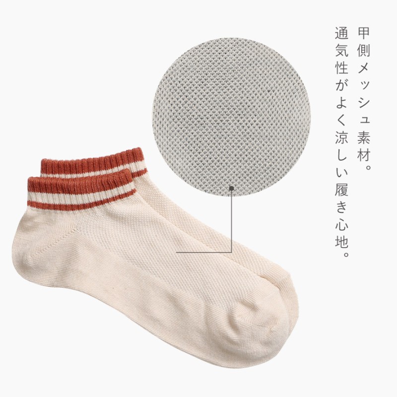 スニーカー 靴下 レディース メンズ 夏用 涼しい 4色組 23-25cm 25