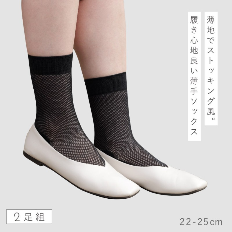 満足 ストッキング風靴下 ハイソックス丈 1足組 340-4301