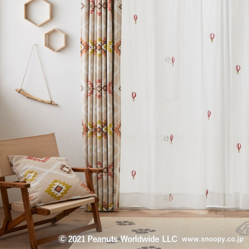 スミノエ スヌーピー レース カーテン 100×133cm レースカーテン