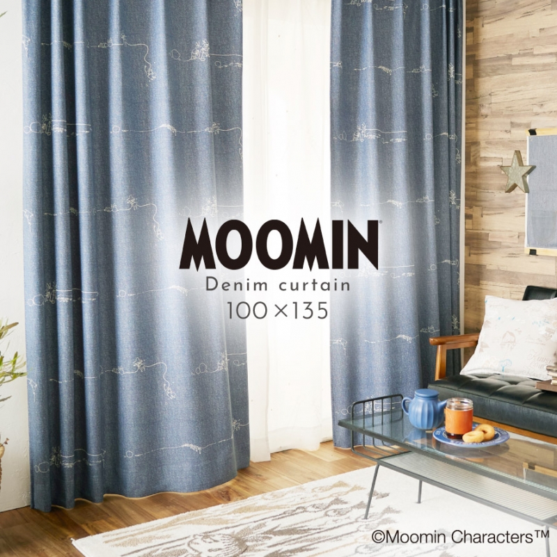 Amazon｜スミノエ MOOMIN デニムボーダー カーテン ドレープ 1枚