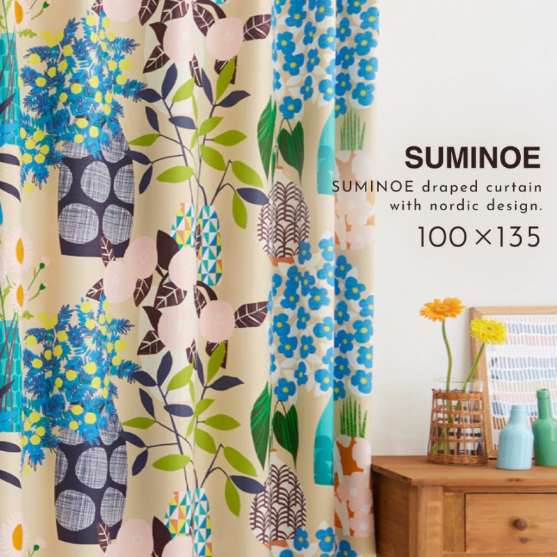 スヌーピーカーテン 100×176 レース スミノエ 腰窓 2つ山 1.5倍ヒダ