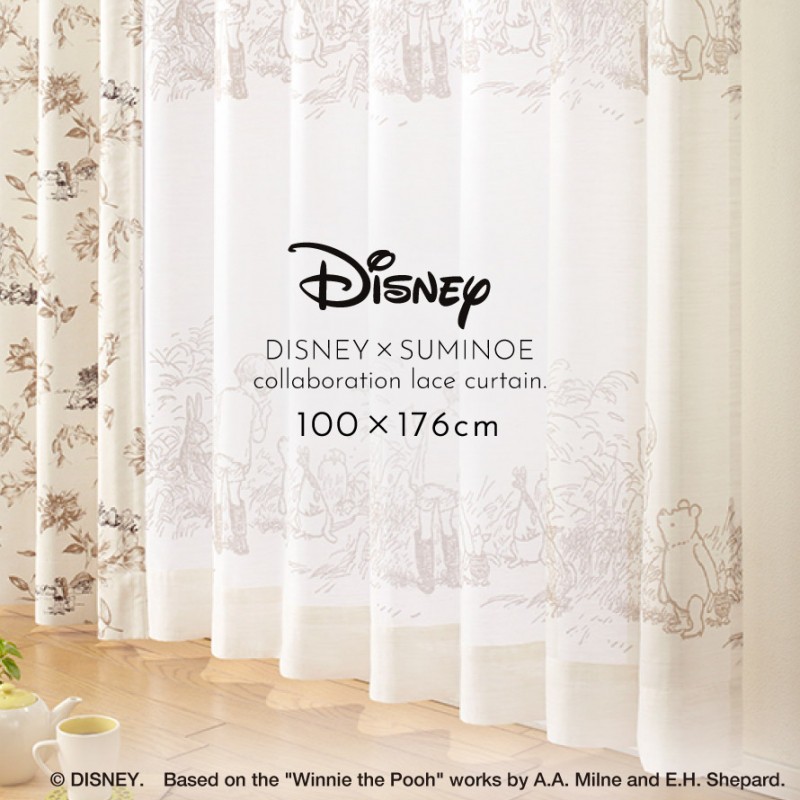 スミノエ カーテン レース 100×176cm ディズニー プーさん レース
