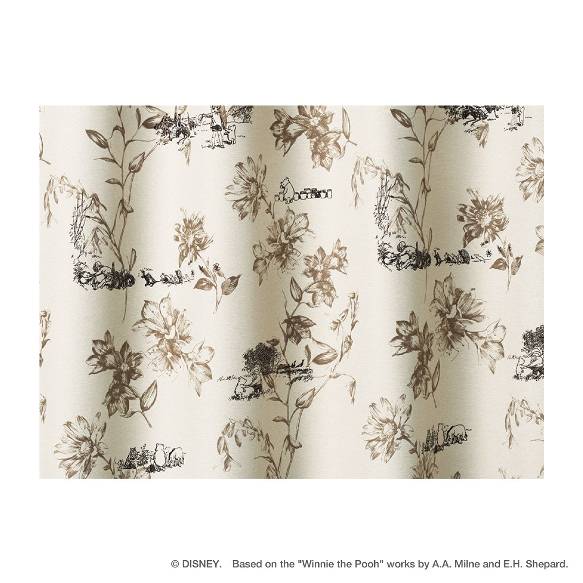 ディズニーカーテン 100×135 POOH プー ドレープ 遮光 スミノエ スミノエ ディズニー カーテン プー/シーン（POOH/Scene）100×135cm 1