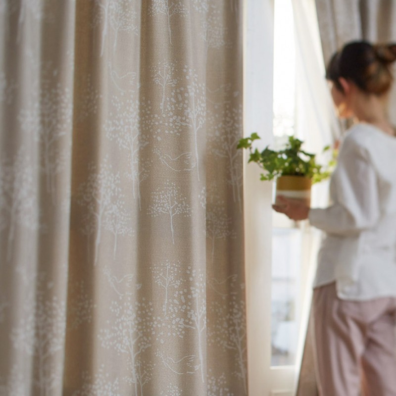 スミノエ カーテン 遮光 3級 100×200cm 北欧 柄 茶色 ブラウン 遮光