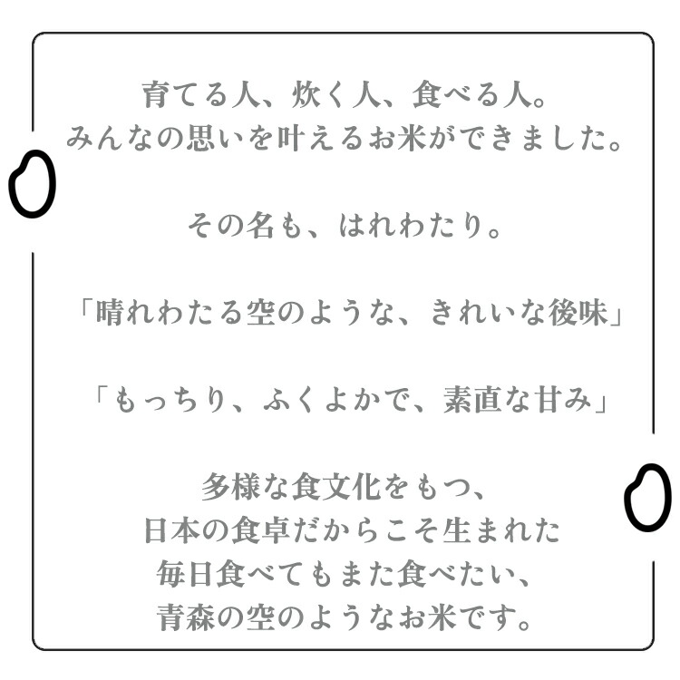 青森の新ブランド米 産地直送 特A 米 10kg 5年産 はれわたり 青森県産