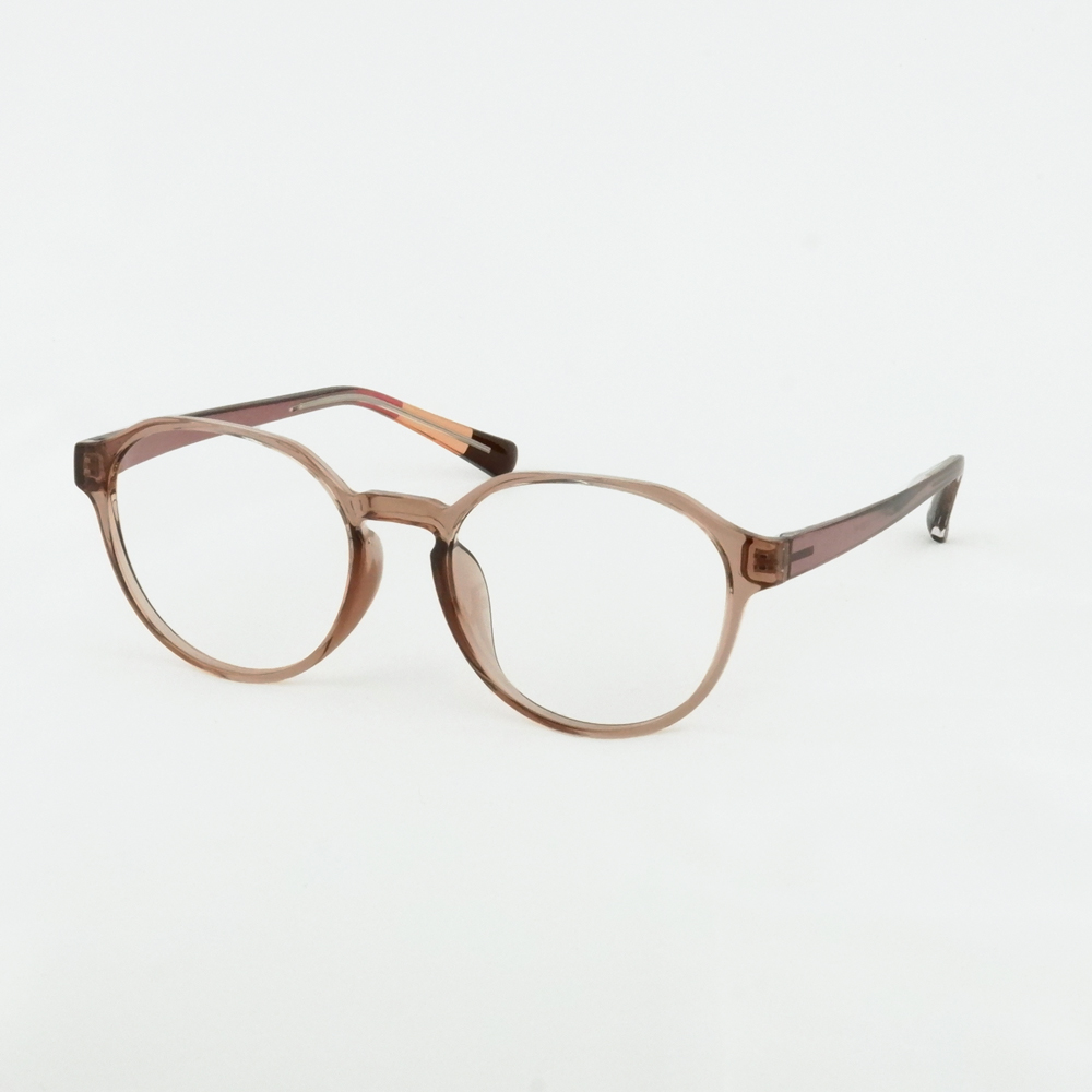 【中顔面短縮メガネ】クラウンパント型 度付き対応 ぽっちゃり 大きいサイズ メガネ 53サイズ レディース 軽量 すっぴん チークカラー 小顔見え 韓国風 TR9213 |  | 04