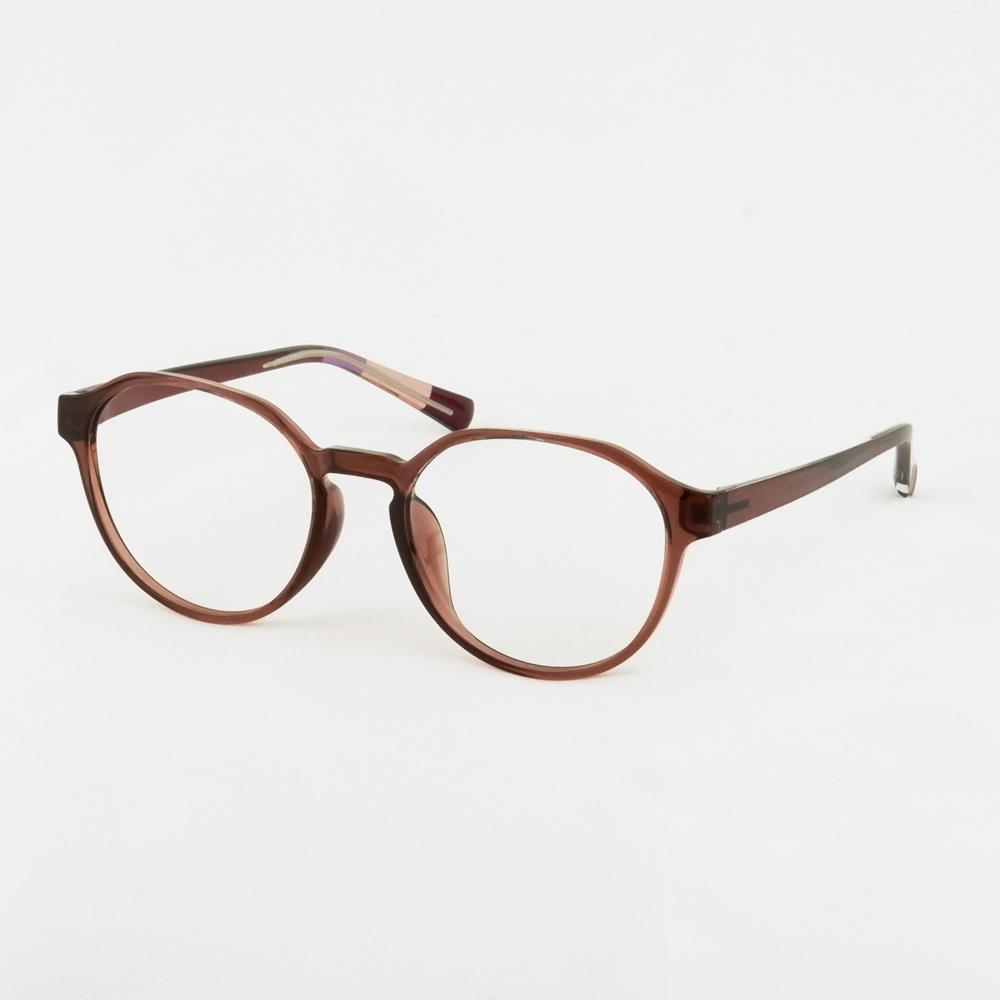 【中顔面短縮メガネ】クラウンパント型 度付き対応 ぽっちゃり 大きいサイズ メガネ 53サイズ レディース 軽量 すっぴん チークカラー 小顔見え 韓国風 TR9213 |  | 05