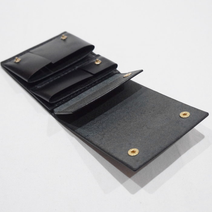 CW2-W-ADV-BK-ミニマルウォレットダブルホック-CW2WADV-黒羽（CROW