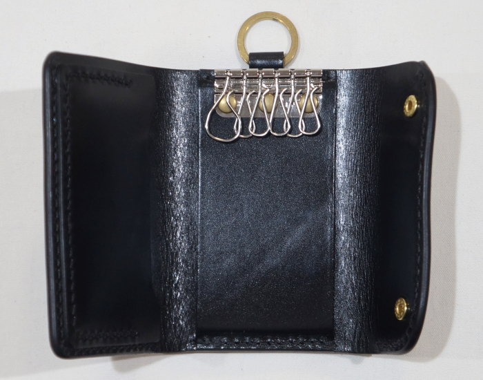 CROW/キーケース/レザー/BLK/無地/メンズ レザー・革キーケース メンズ