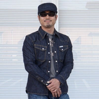 【THE FLAT HEAD】デニムシャツ　長袖　ウエスタンシャツ　Ｌサイズ fh-f-ds001-05.jpg