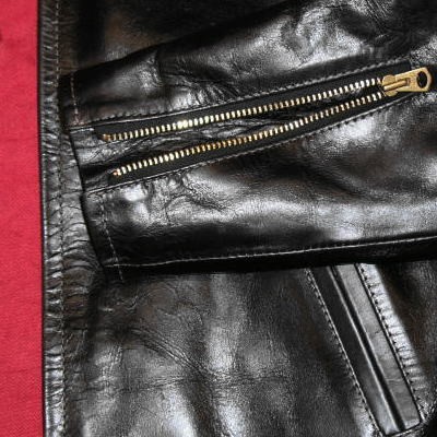 The Flat Head（フラッドヘッド） SRJ-02-ブラック-馬革ライダースJKT