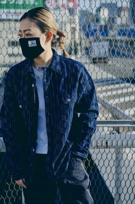 SSS21-IK-藍シマ-藍市松絣ワークシャツ21-IK-SSS21IK-SAMURAIJEANS-サムライジーンズシャツ-長袖シャツ IK 藍シマ 藍市松絣ワークシャツ21 SAMURAIJEANS