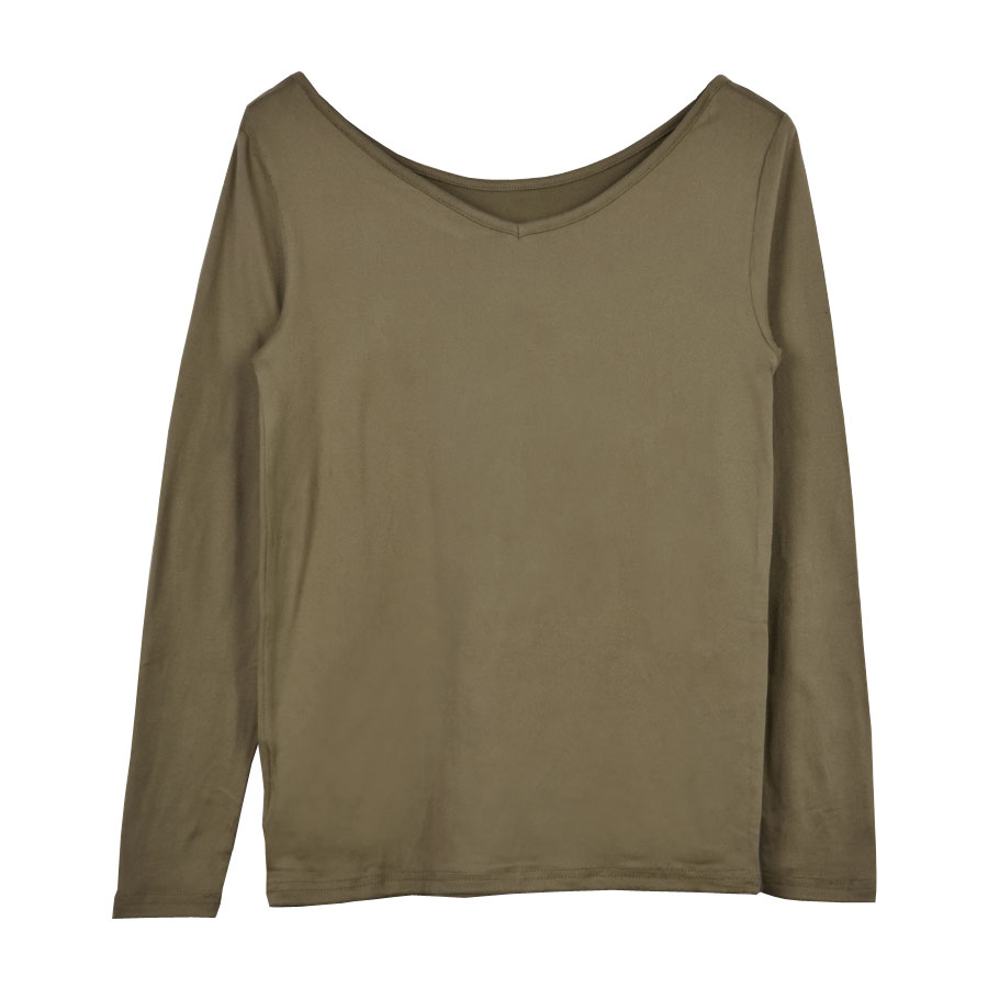 裏起毛 インナー 長袖 レディース 2WAY 丸首 Vネック トップス プラズマヒート PLASMA HEAT ピーチタッチ カットソー ヒート 防寒 保温 PRD |  | 04