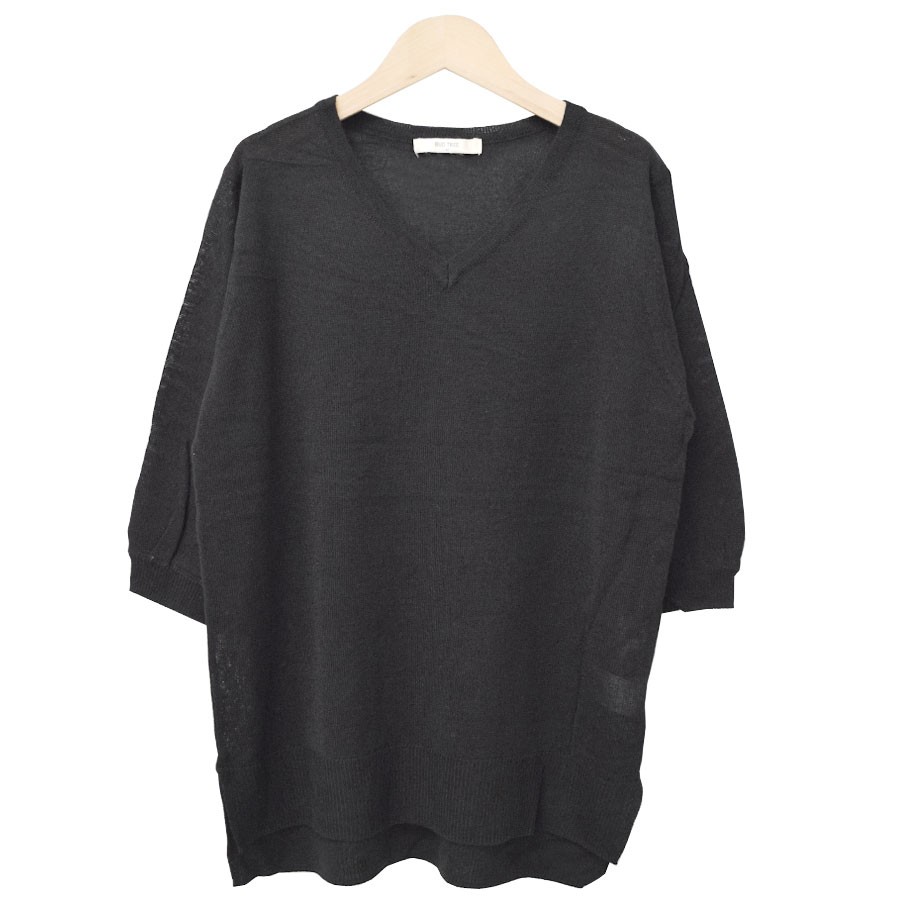 les Tendre Plage Vネック ポンチョ 24年製　春ニット　薄手 tb-2210-04_1.jpg