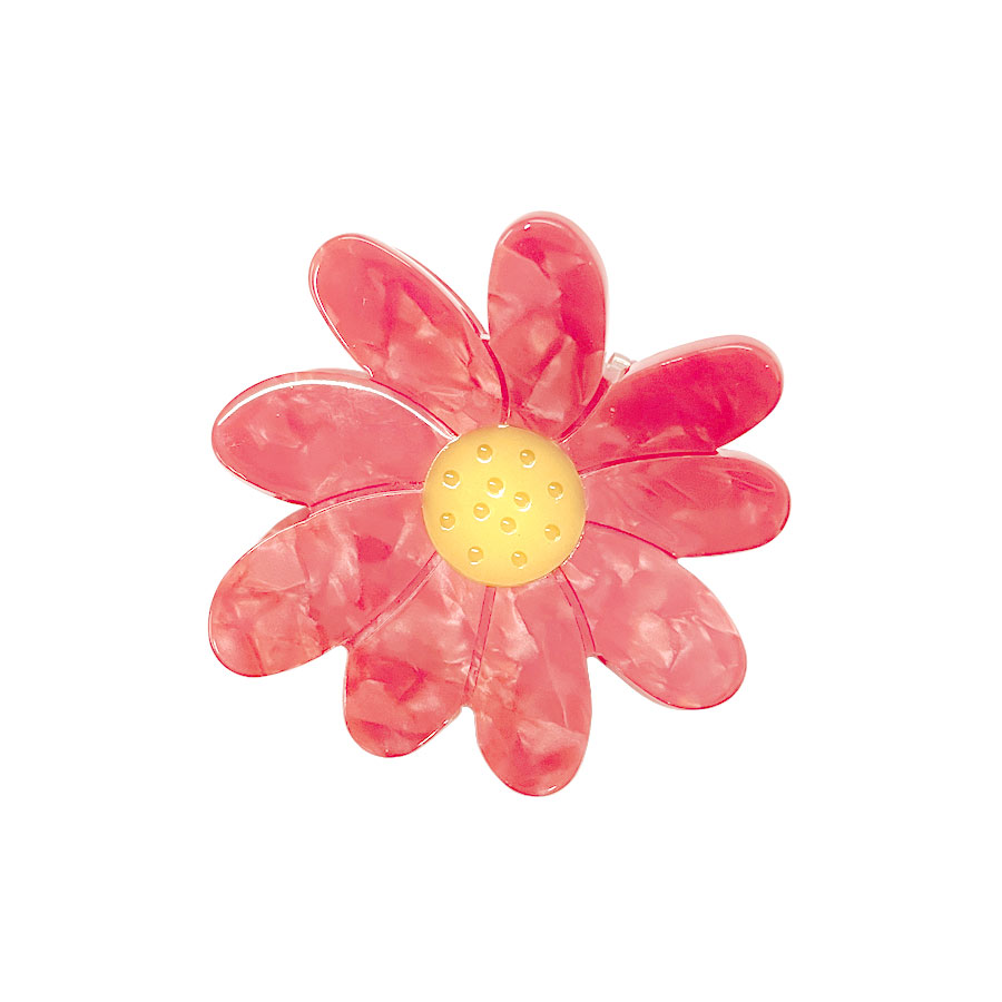 お花のヘアクリップ✿　ピンク＆クリーム ヘアクリップ バンスクリップ アセテート 花 フラワー