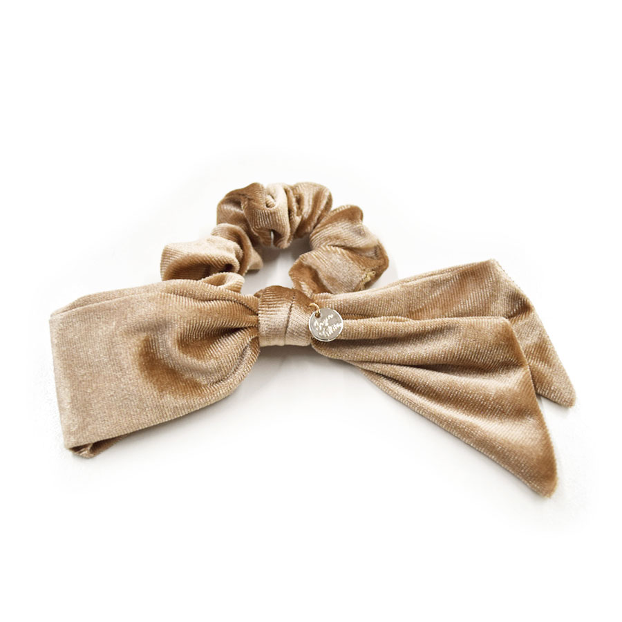 シュシュ ヘアアクセサリー ヘアゴム ベロア調 リボン ビッグリボン