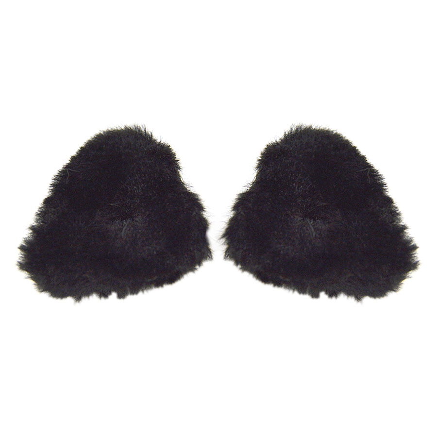 ヘアクリップ ねこ耳 ファー ボア 2個セット 猫耳 ミニクリップ 三角