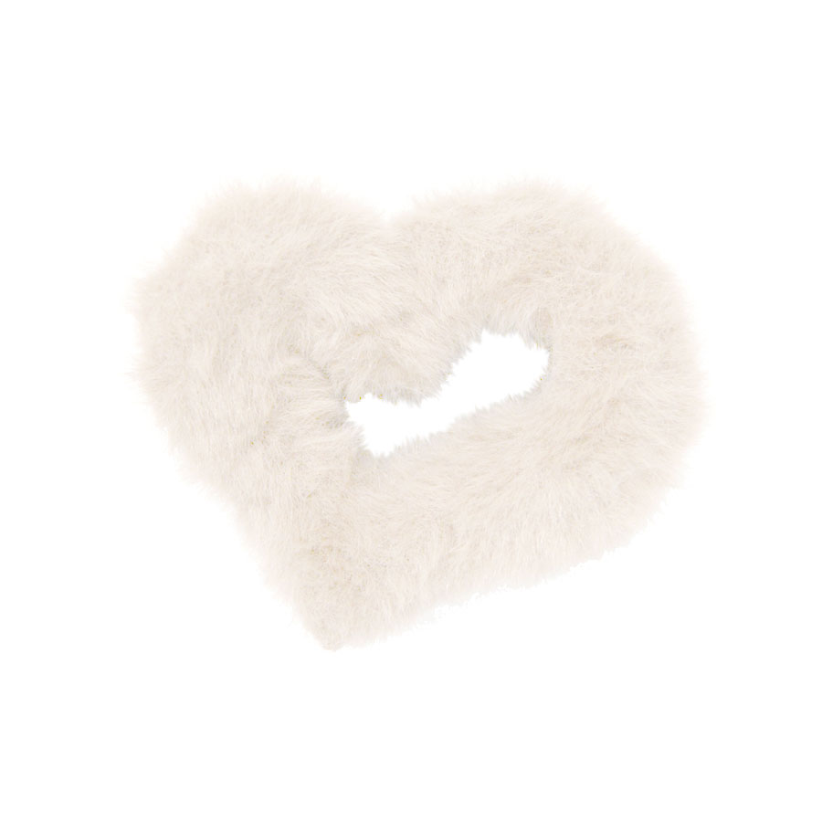 ファー ヘアクリップ ハート バンスクリップ レディース ヘア