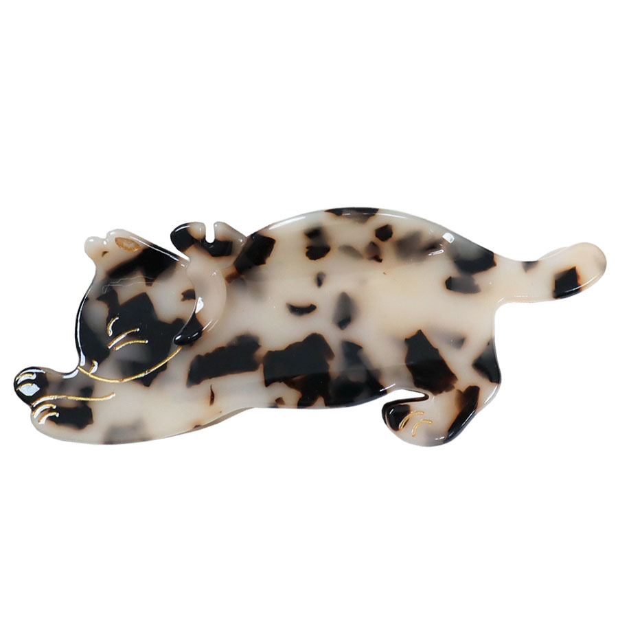 猫 ヘアクリップ バンスクリップ ネコ ねこ のび 伸び 姿 モチーフ