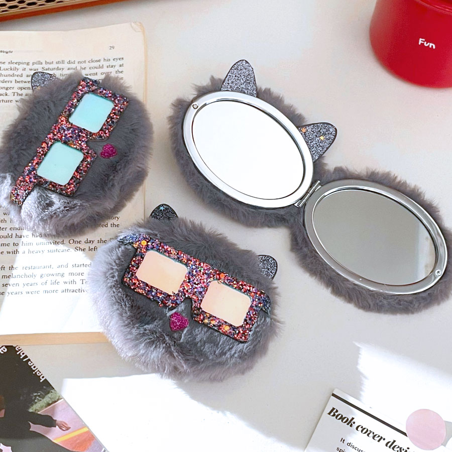 コアラちゃん　鏡台 コアラ 猫 手鏡 コンパクトミラー 鏡 拡大鏡 二面鏡 持ち歩き メイク