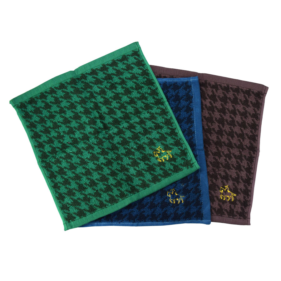 伊達政宗 タオルハンカチ 刺繍 千鳥柄 3枚セット 綿100 パイル地