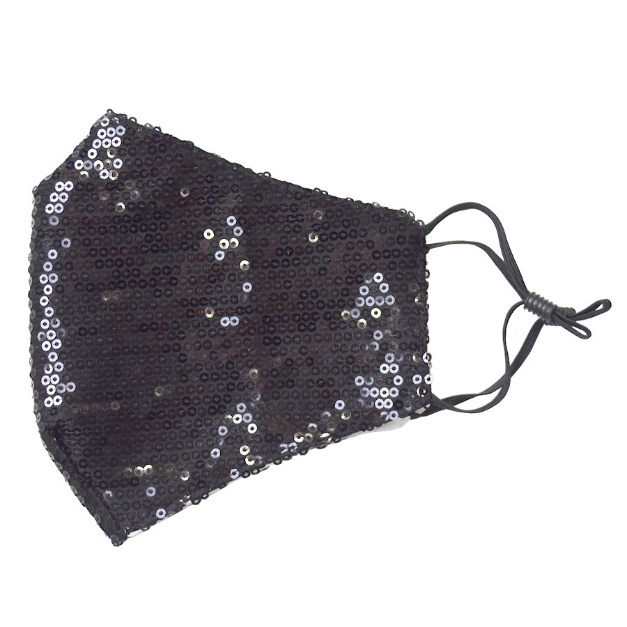 マスク 洗える スパンコール ファッションマスク 黒 キラキラ ラメ パーティー おしゃれ 派手 華やか 上品 パーティーグッズ 送料無料 マスク 洗える スパンコール ファッションマスク 黒 キラキラ ラメ