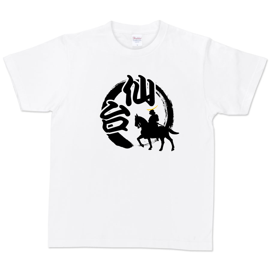 Tシャツ 政宗 オリジナル プリント 仙台藩 伊達政宗 騎馬像 ユニ