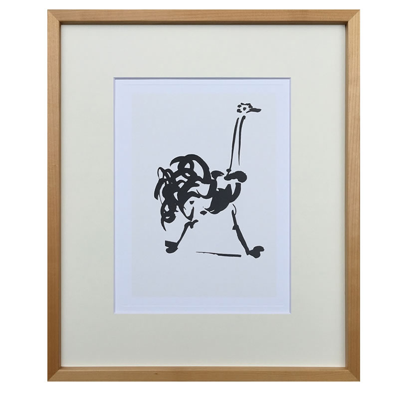 絵画 アートパネル 壁掛け 額入り ポスター 名画　ダチョウ ピカソ パブロピカソ インテリア おしゃれ L’autuche アートフレーム リビング 寝室