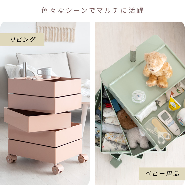 ワゴン デスクワゴン キャスター付き おしゃれ 完成品 多段チェスト マルチワゴン 収納家具 リビング キッチン 寝室 玄関 オフィス 白