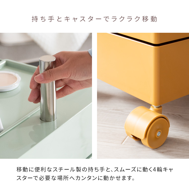 ワゴン デスクワゴン キャスター付き おしゃれ 完成品 多段チェスト マルチワゴン 収納家具 リビング キッチン 寝室 玄関 オフィス 白